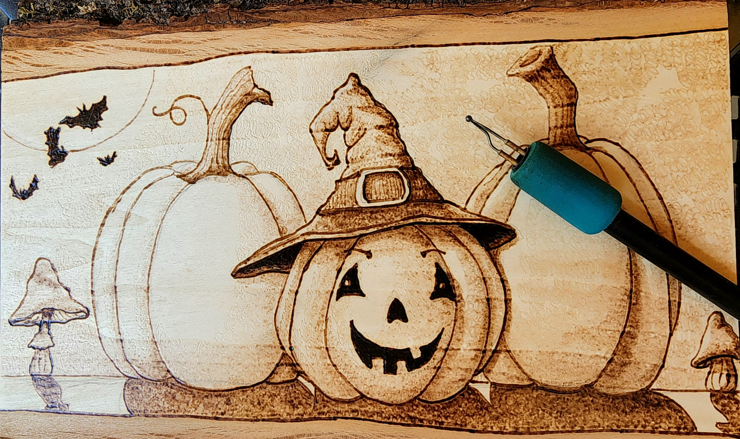 Seasonal Woodburning with Embellishment