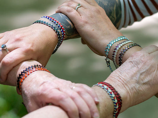Half-Tila Herringbone Bracelets