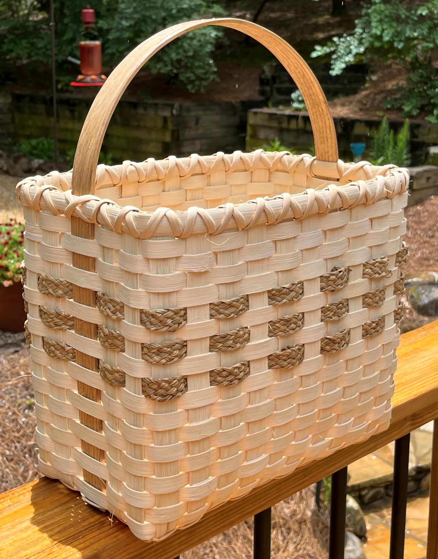 Oak Handled Tote Basket