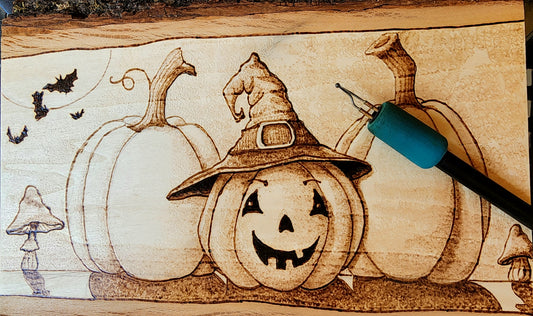 Seasonal Woodburning with Embellishment